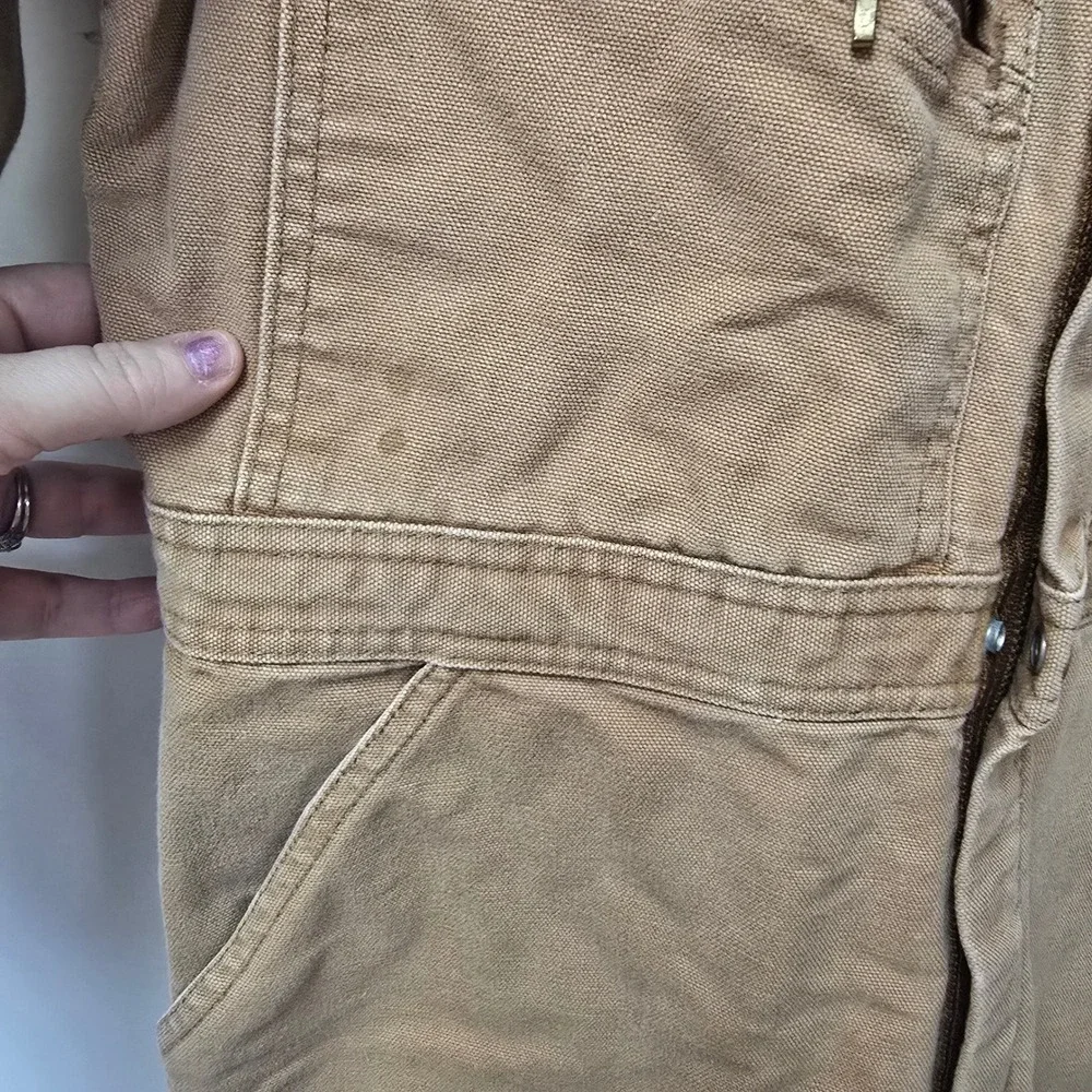 Vintage Carhartt X01 BRN Duck Canvas Insulated Coveralls Mens 40 Short Brown USA